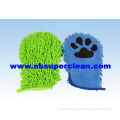 Microfiber Chenille Fingerless Gloves with Embroidery,Chenille Gloves